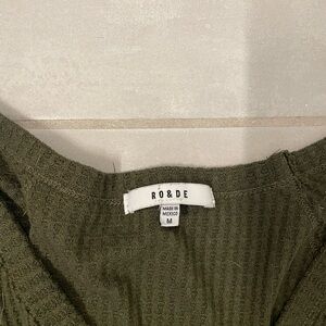 Green waffle long sleeve shirt